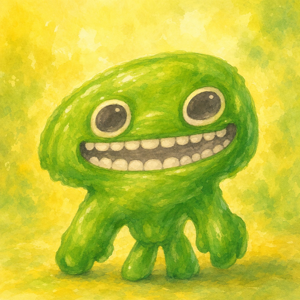 Illustrated version of Green Blob Monster
